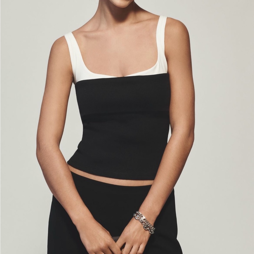 Anthropologie Black and White Tank Top
